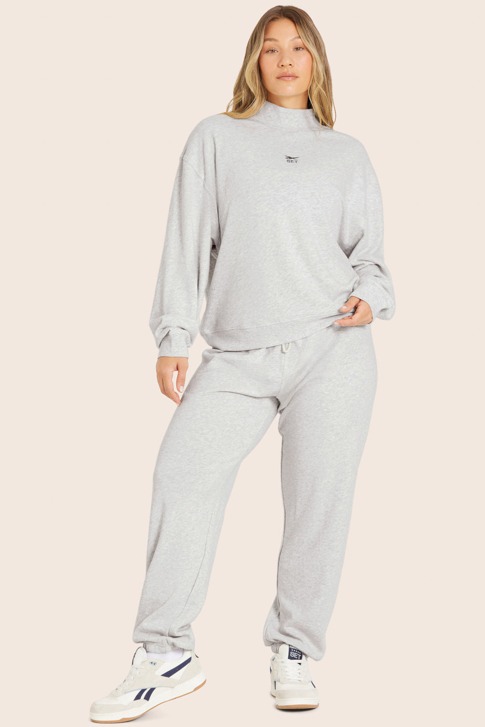 Set klassische Vintage-Jogginghose – Heather Grey