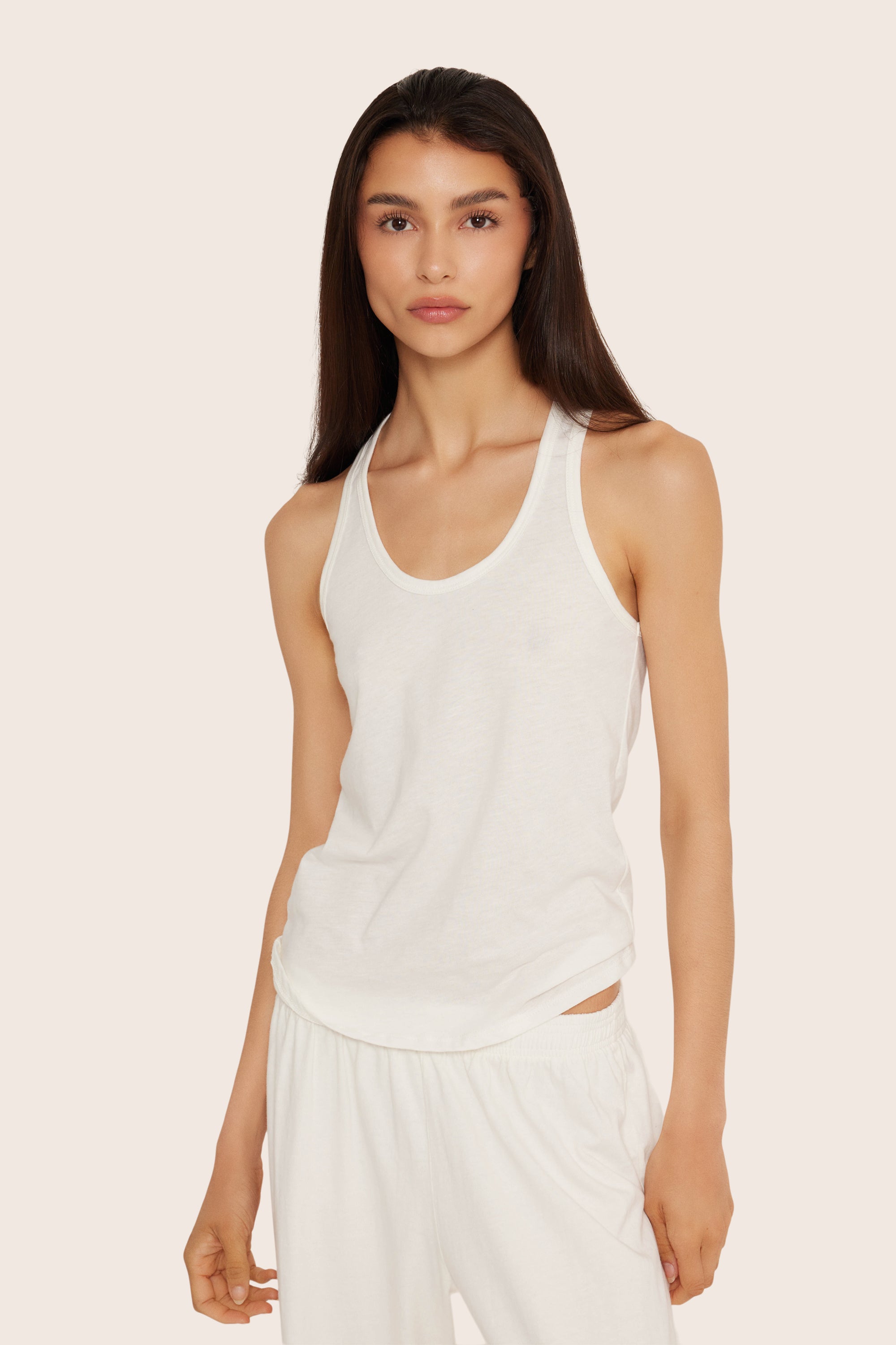 Klassisches Daily Racer-Tanktop aus Baumwolle – Weiß